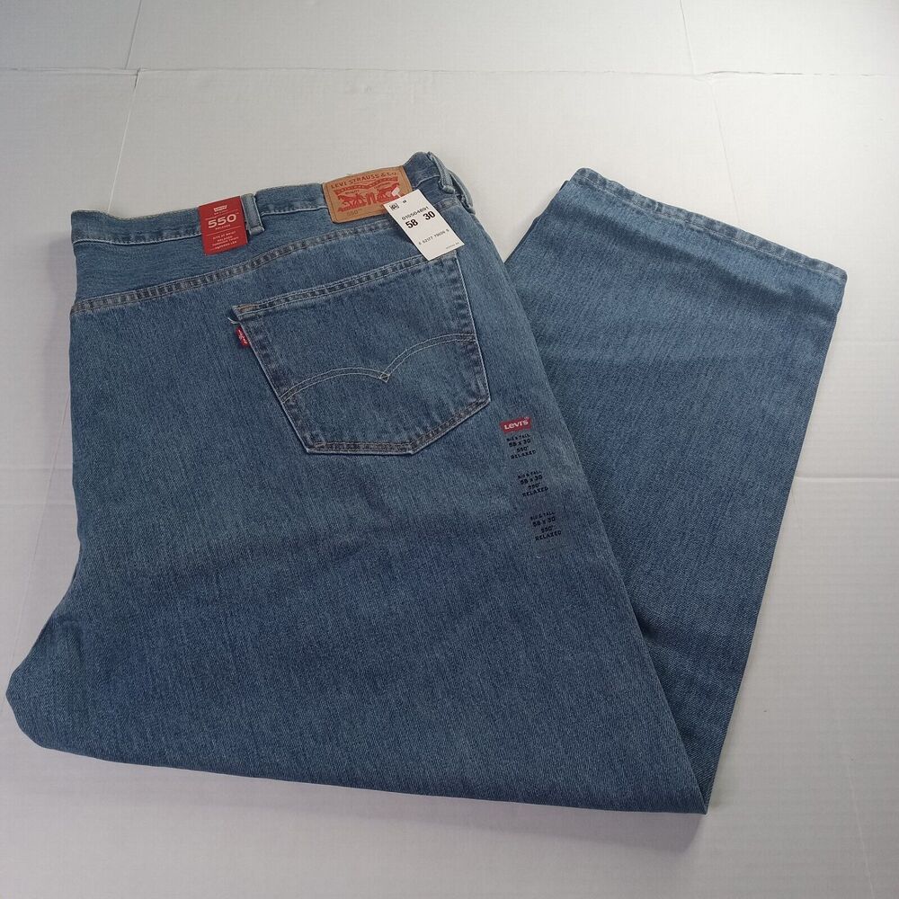 Levi's 550 Relaxed Jeans Men’s Size 58x30 Big & Tall Blue Loose Tapered Leg